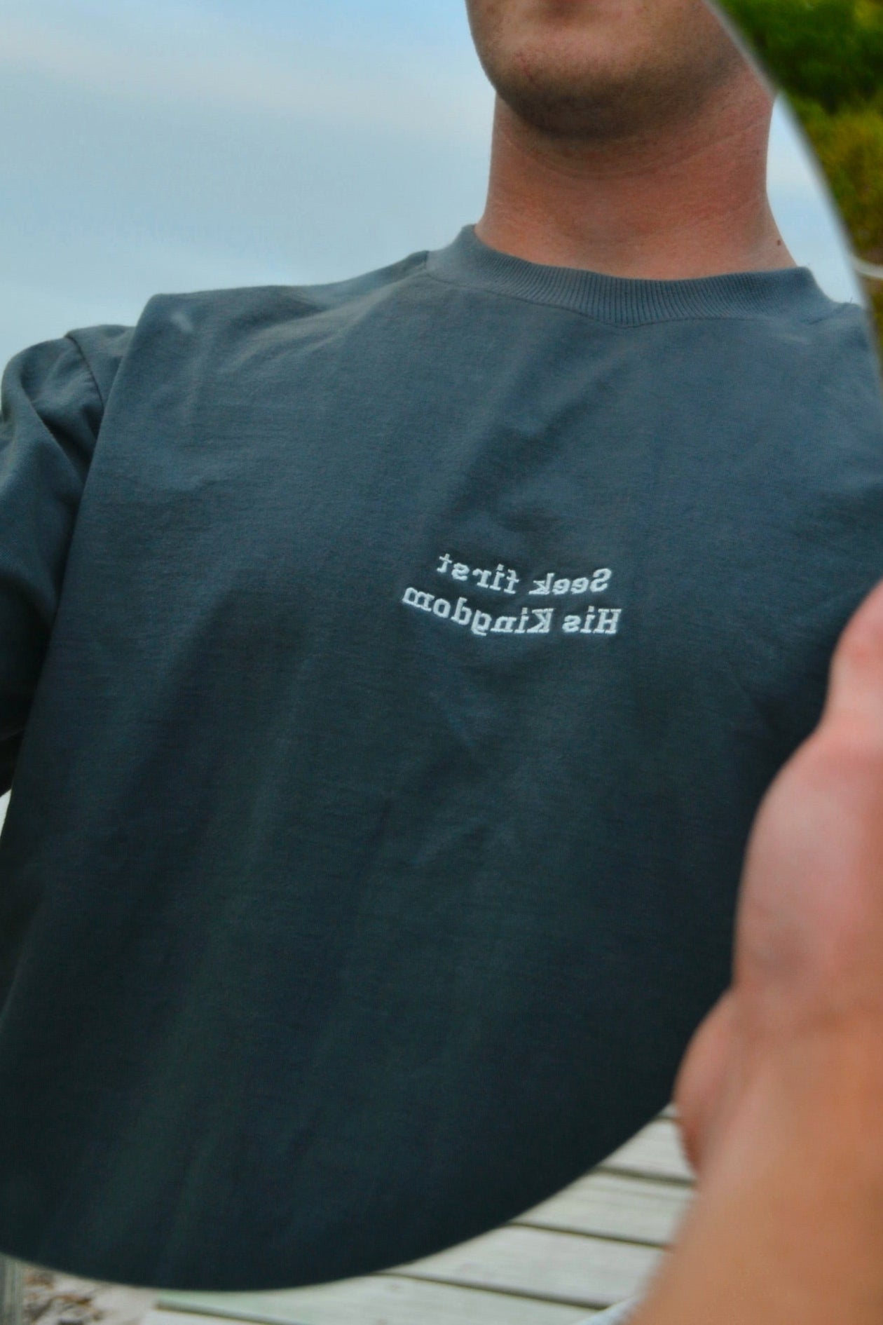 Seek First His Kingdom Unisex Oversized Fit Embroided Tee - Premium cotton