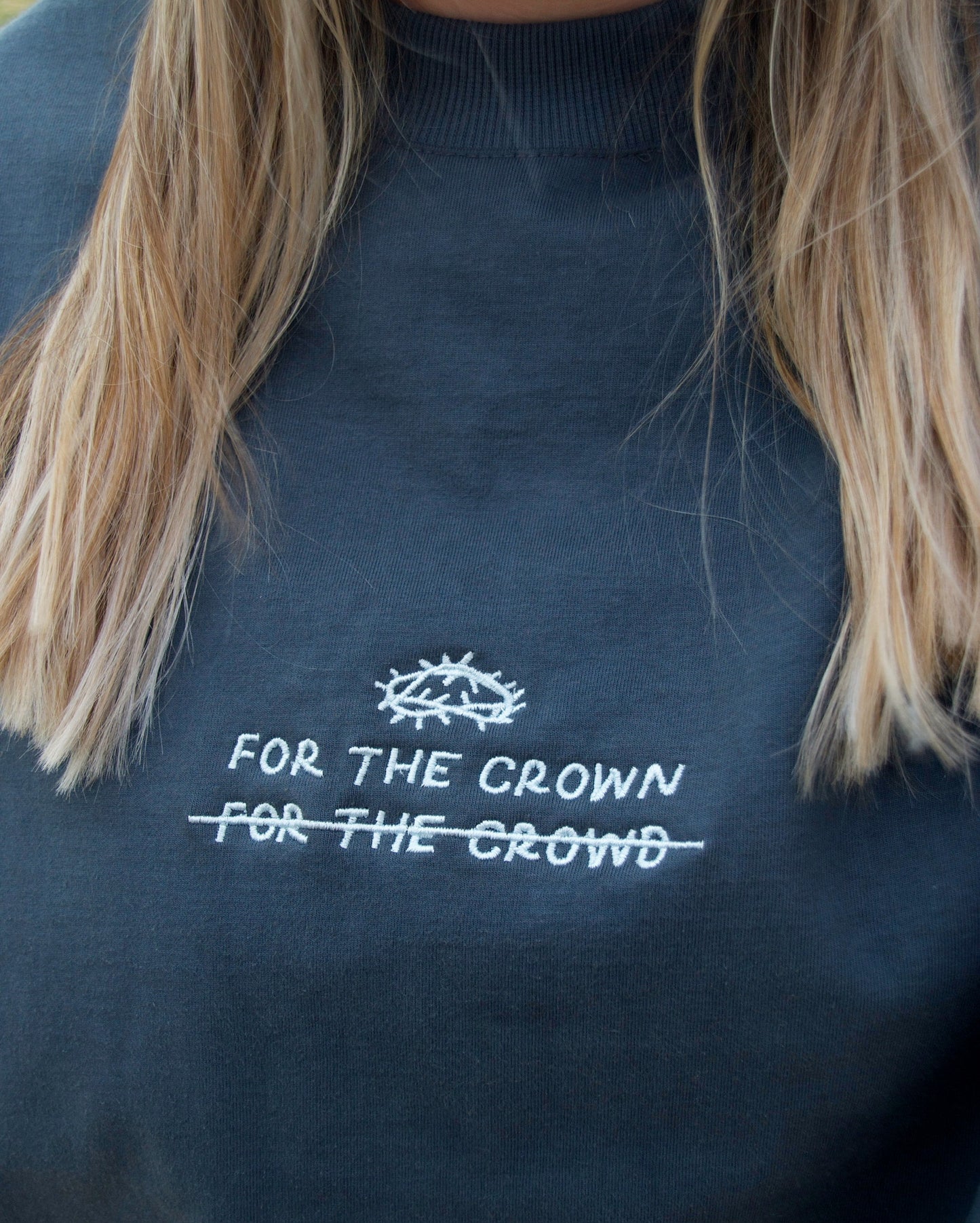 For The Crown Unisex Boxy Fit Embroidered Tee – Premium Cotton