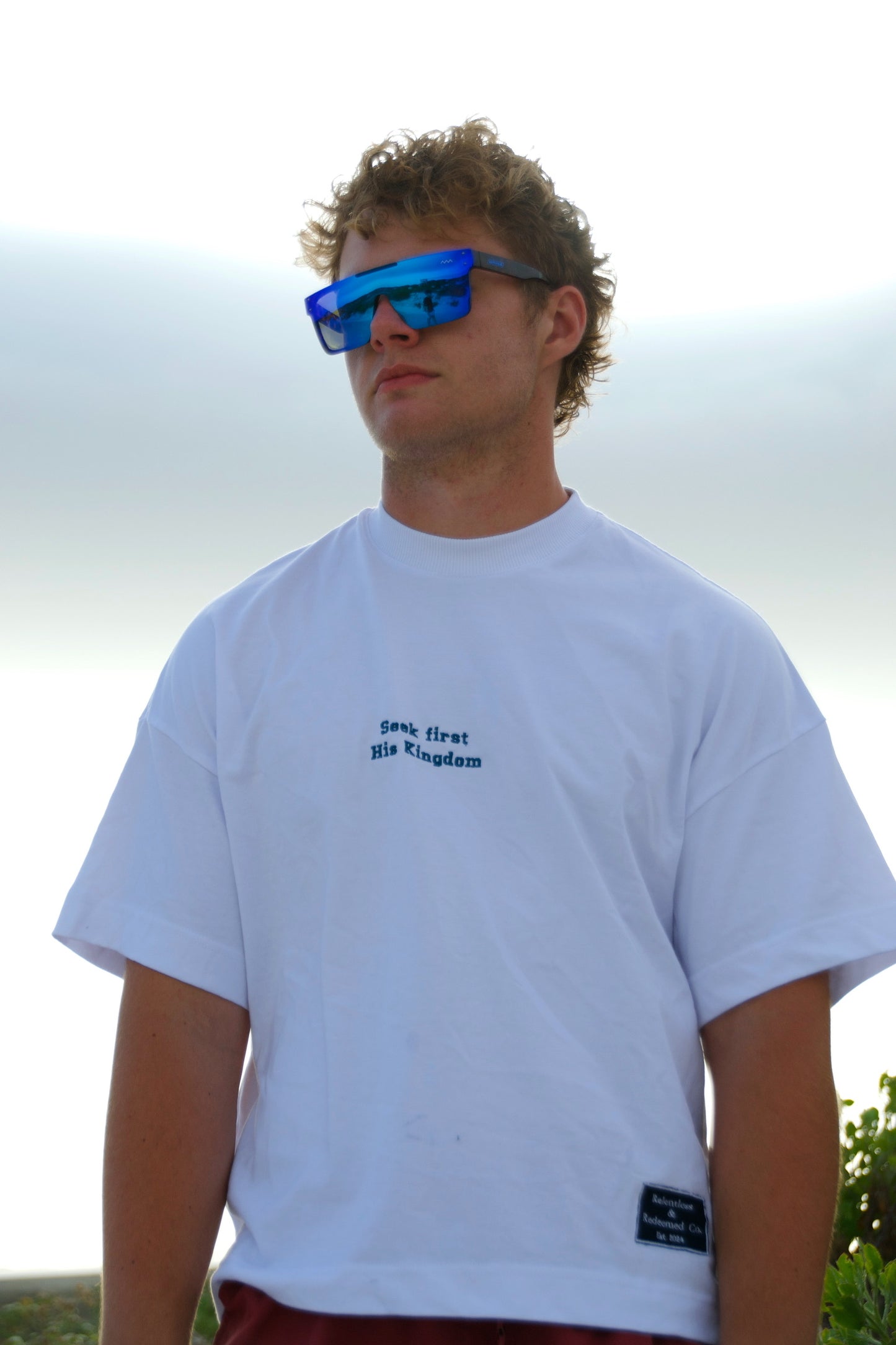 Seek First His Kingdom Unisex Boxy Fit Embroided Tee - Premium cotton