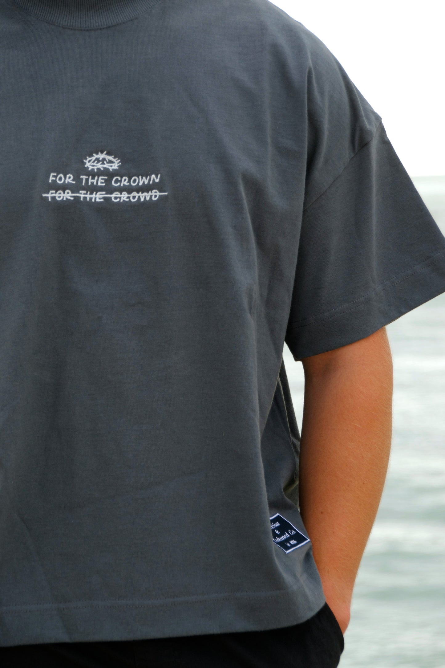 For The Crown Unisex Boxy Fit Embroidered Tee – Premium Cotton