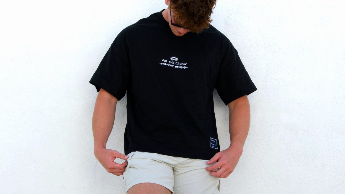 For The Crown Unisex Boxy Fit Embroidered Tee – Premium Cotton